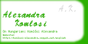 alexandra komlosi business card